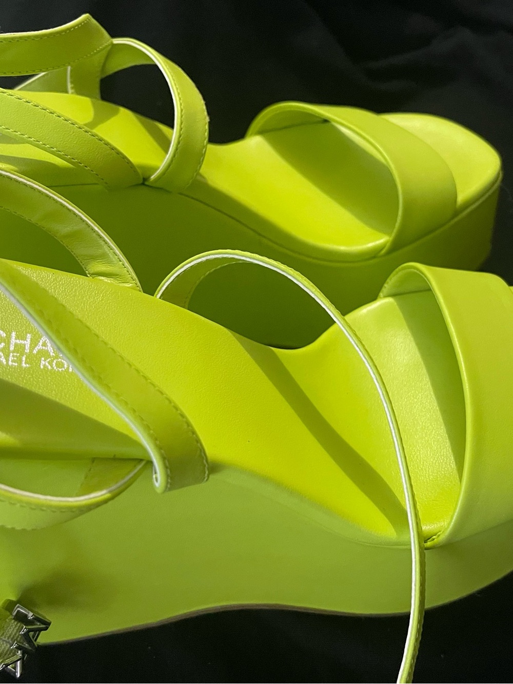 Michael Kors Neon Lime Platform Sandals
